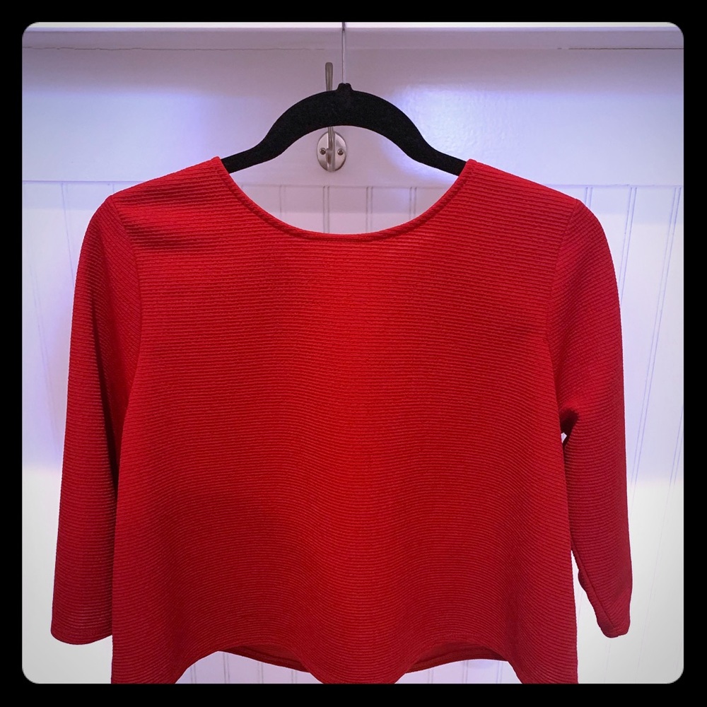 Deep Red long crop top